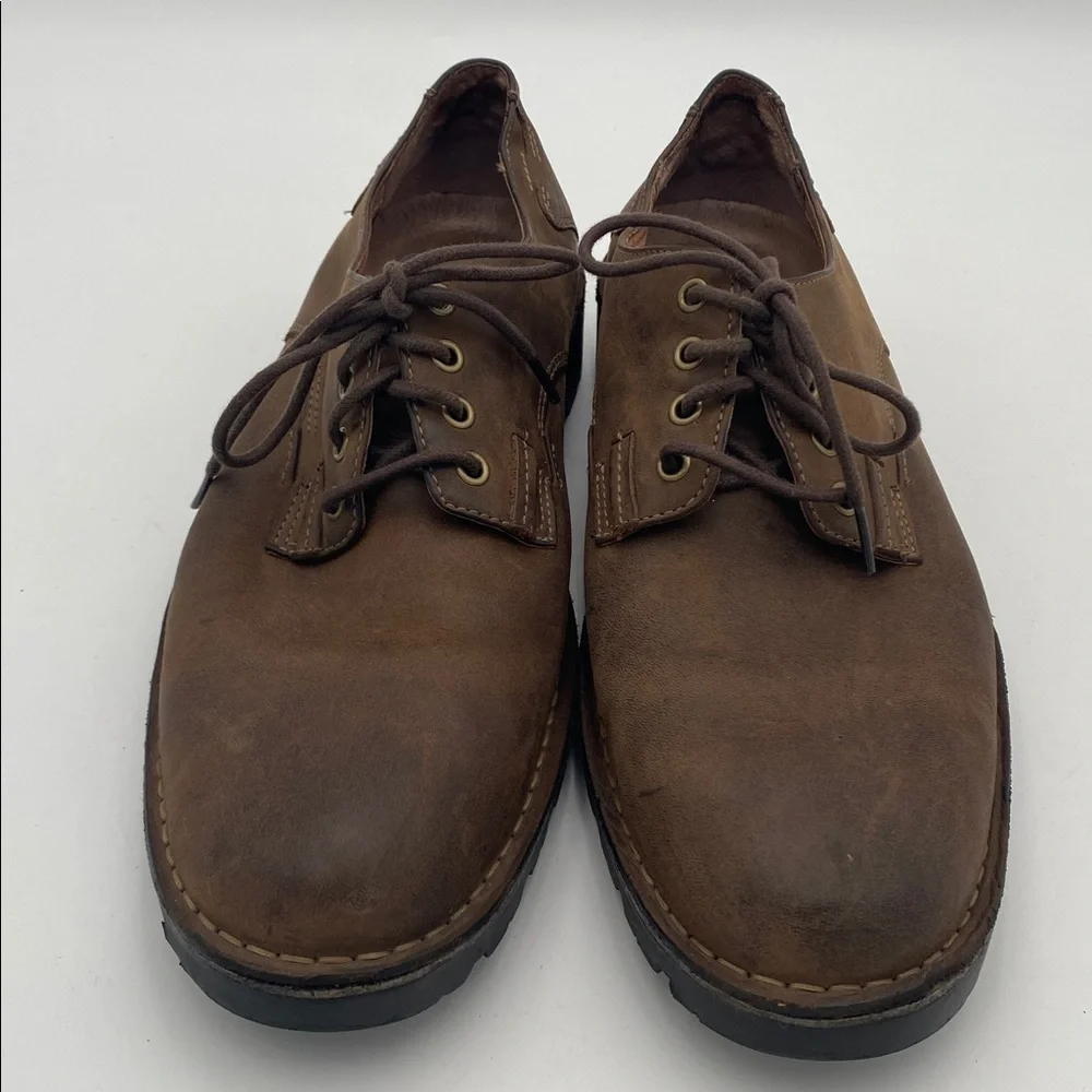 Clarks Classic Brown Leather Men's Shoes Oxford 12M la e up casual office fall
